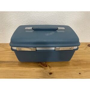 Samsonite Saturn Train Case Luggage Accessories Bag Hard Side Cosmetic Case Blue